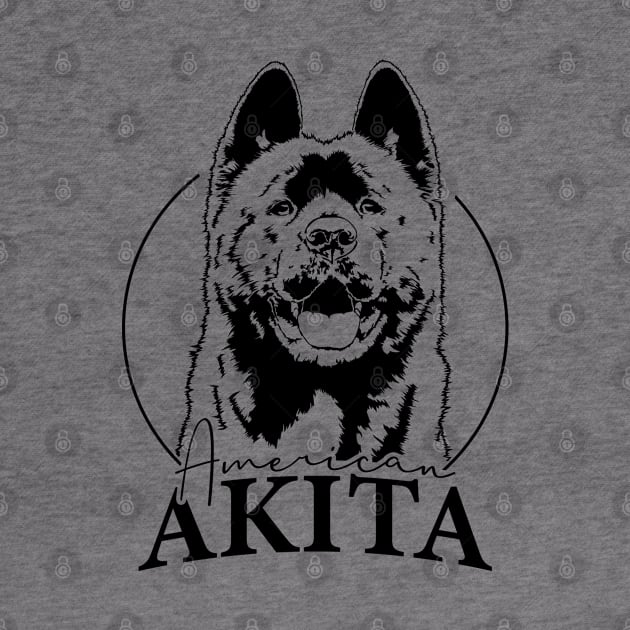 Funny Proud American Akita dog portrait gift by wilsigns